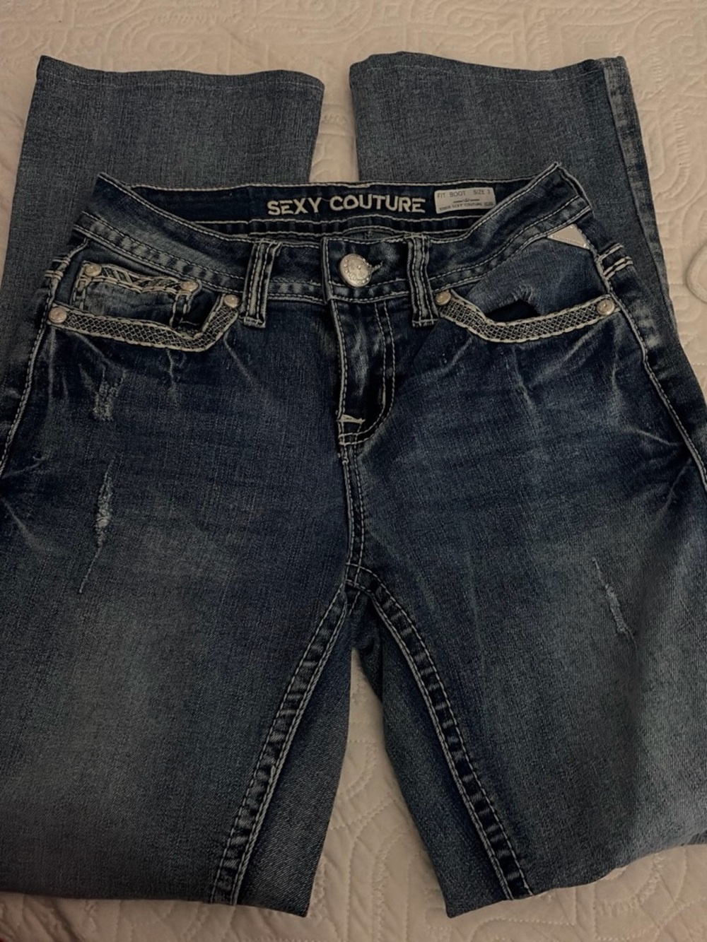 Sexy Couture Women's Bootcut Jeans in Dark Indigo Wash